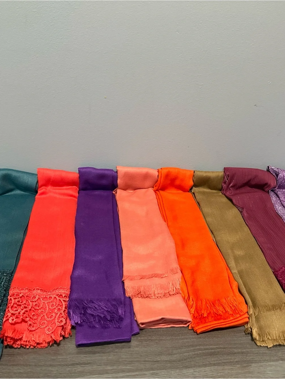 Lot of 13 Arabic Hijab Wraps & Lace Pashmina Scarves Bundle